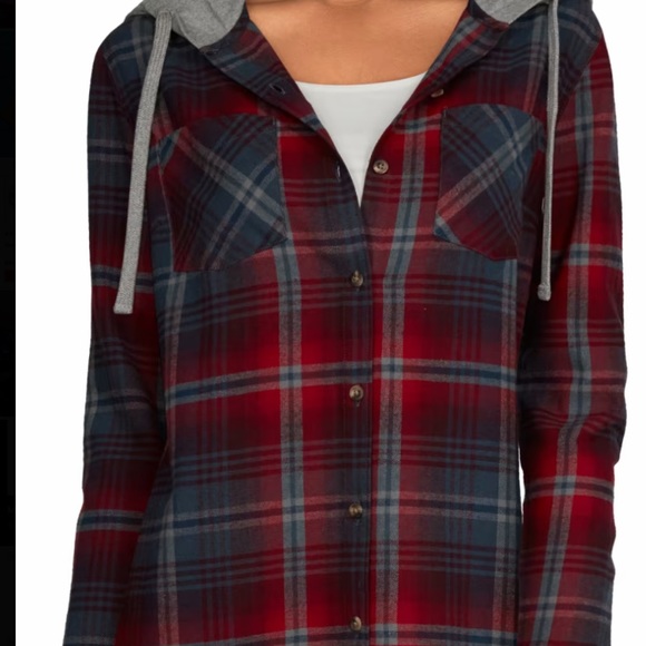 NWT Natural Reflections LS Flannel Hooded Shirt, Size Small - Picture 4 of 5